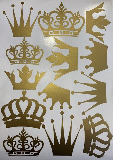 Наклейкa "Короны" золото А4 формат