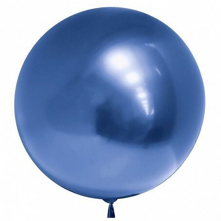 Шар 18" Сфера 3D, Deco Bubble хром синий 45см
