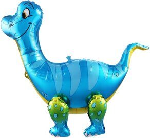 14/ Шар 3D (25''/64 см) Фигура, Динозавр Брахиозавр, Синий (1 шт. в упак.)