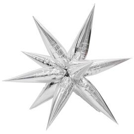 24 / К 20 Звезда составная 12 лучиков Серебро в упаковке /  Exploding Star Silver 12pcs Set / К 20