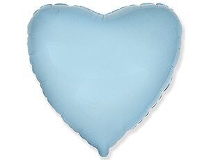 Ф 18 Сердце Светло-голубой / Heart Baby blue / 1 шт