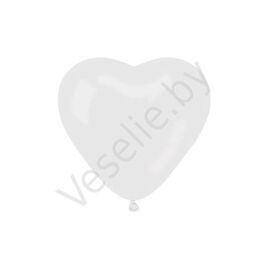Сердце 5'' Пастель Белый (50 шт)