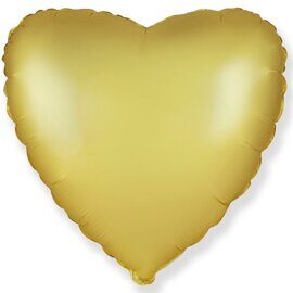 И 18 Сердце Золото Сатин / Satin pastel gold / 1 шт