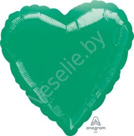 И 32 Сердце Металлик Зелёный / Heart Green / 1шт